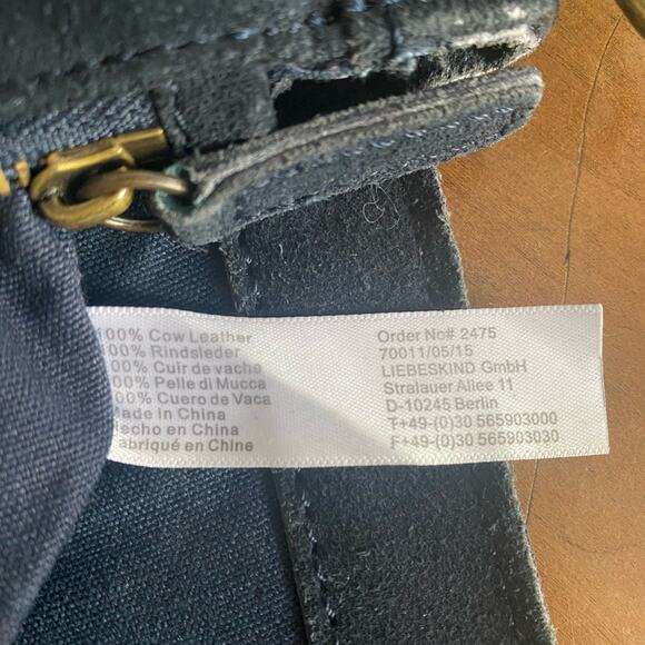 Liebeskind Berlin Mini Crossbody Bag Black Suede Leather Calf Hair Boho Purse - Picture 7 of 11